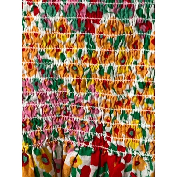 J Crew XXS Floral Tie Strap Smocked Tank Top Peplum Cottagecore Summer - Picture 3 of 12